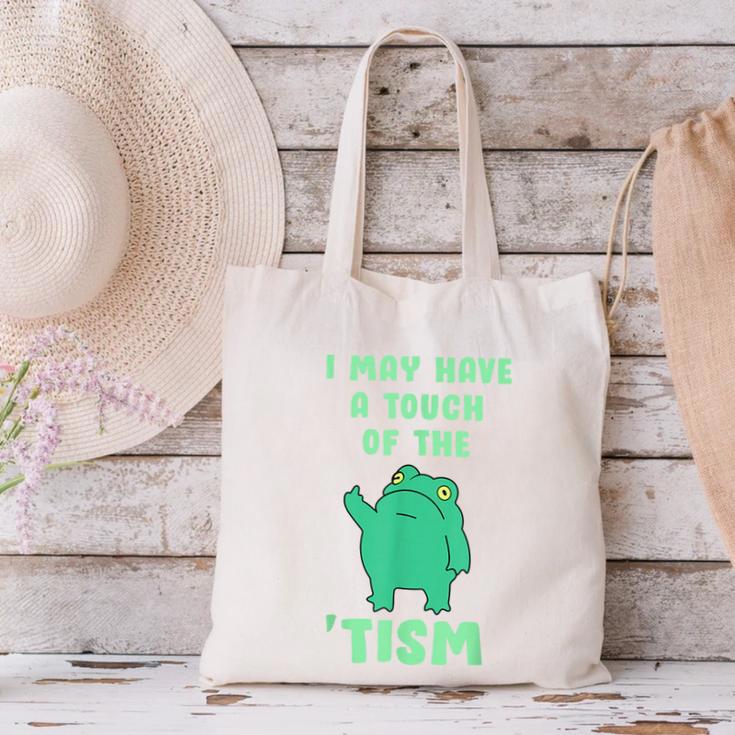 Autism Awareness Neurodiversity Teacher Frog I May Have A Touch Of The Tism Neurodivergent Small Canvas Tote Bag, gift for family, gift for coworker