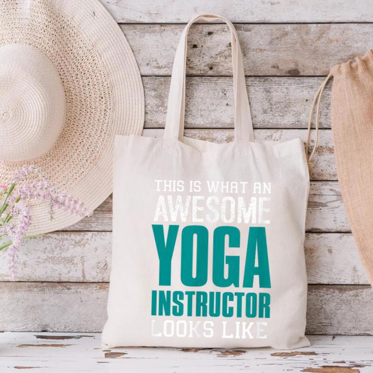 This Is What An Awesome Yoga Instructor Yoga Teacher Canvas Tote Bag, gift for family, gift for coworker