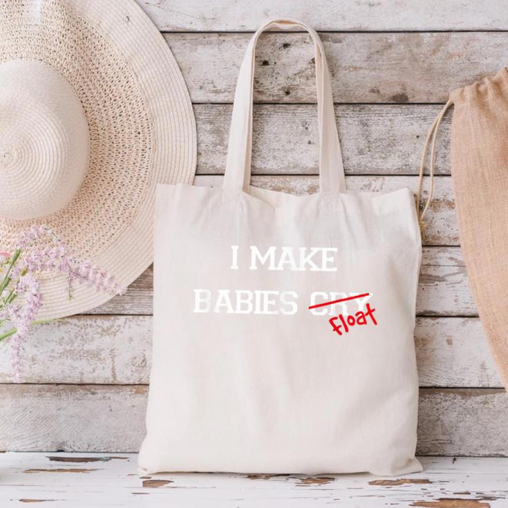 I Make Babies Cry Float Funny Swimming Coach Teacher Gift Canvas Tote Bag, gift for family, gift for coworker I Make Babies Cry Float Funny Swimming Coach Teacher Gift Canvas Tote Bag, gift for family, gift for coworker