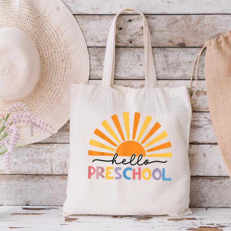 Back To School Hello Preschool For Kids Teacher Women Canvas Tote Bag, gift for family, gift for coworker