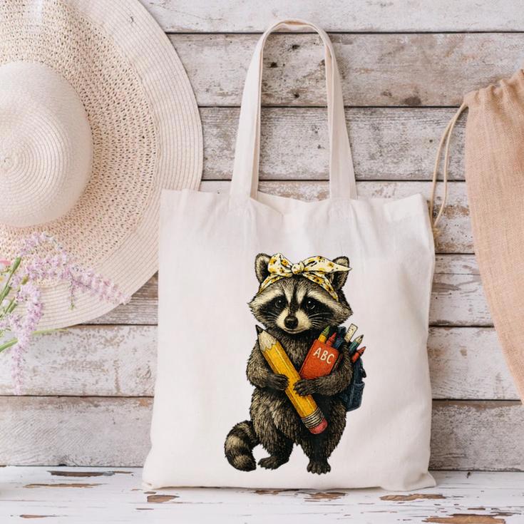 Back To School Raccoon Teachers Student Kids Canvas Tote Bag, gift for family, gift for coworker Back To School Raccoon Teachers Student Kids Canvas Tote Bag, gift for family, gift for coworker