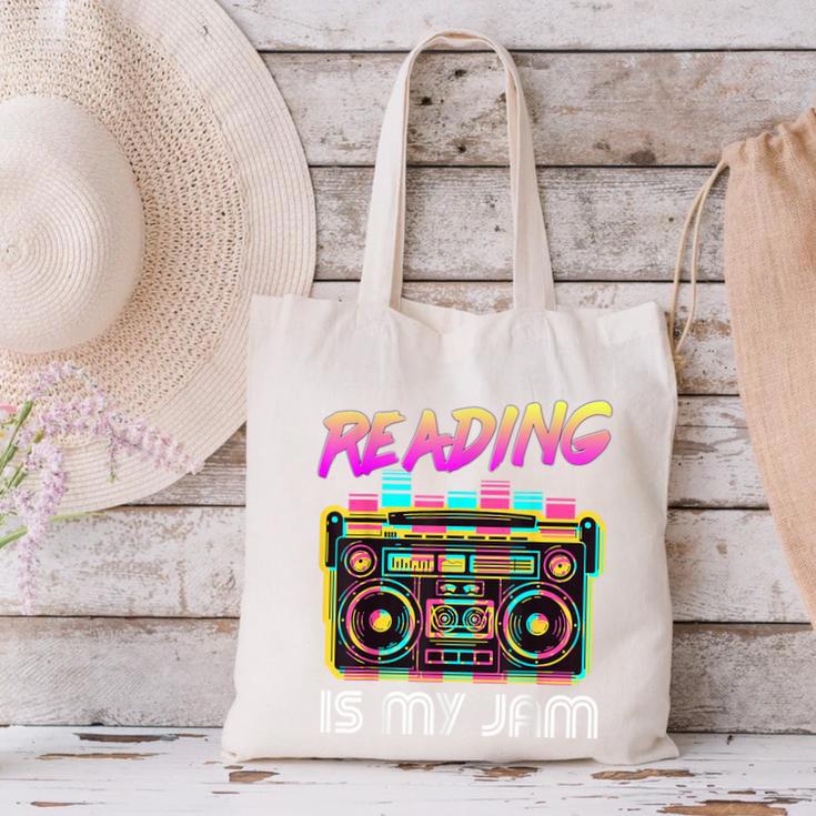 Back To School Retro Reading Is My Jam 80s Teacher Boombox Canvas Tote Bag, gift for family, gift for coworker Back To School Retro Reading Is My Jam 80s Teacher Boombox Canvas Tote Bag, gift for family, gift for coworker