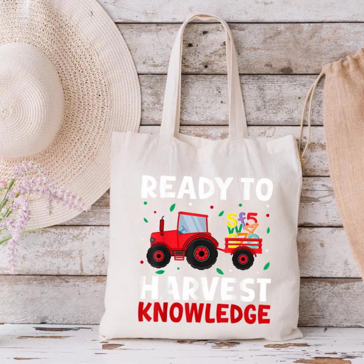 Back To School Teacher Farming Tractor Farmer Kids 100th Day Canvas Tote Bag, gift for family, gift for coworker
