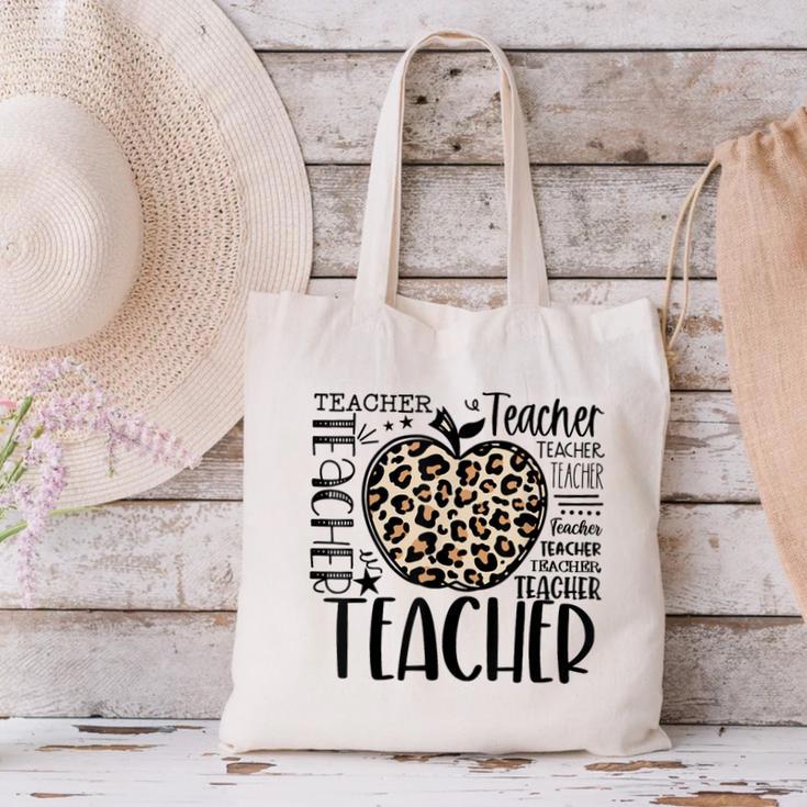 Back To School Teacher Life Apple Leopard Teacher Women Canvas Tote Bag, gift for family, gift for coworker Back To School Teacher Life Apple Leopard Teacher Women Canvas Tote Bag, gift for family, gift for coworker