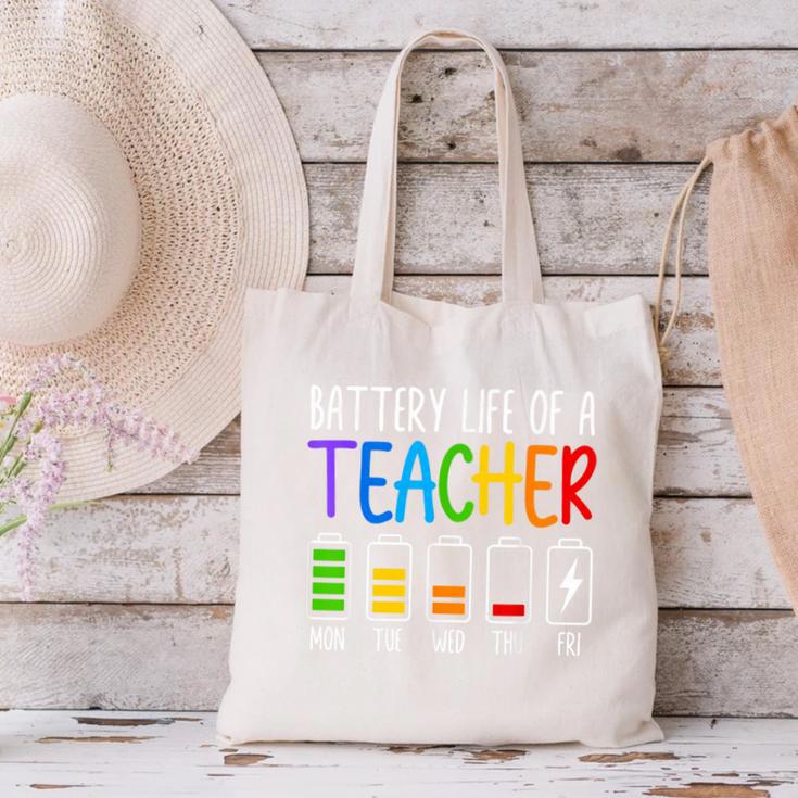 Battery Life Of A Teacher School Teacher Appreciation Canvas Tote Bag, gift for family, gift for coworker Battery Life Of A Teacher School Teacher Appreciation Canvas Tote Bag, gift for family, gift for coworker
