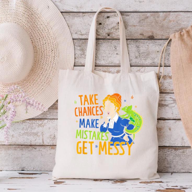 Beauty Teacher Take Chances Make Mistakes Get Messy Canvas Tote Bag, gift for family, gift for coworker Beauty Teacher Take Chances Make Mistakes Get Messy Canvas Tote Bag, gift for family, gift for coworker
