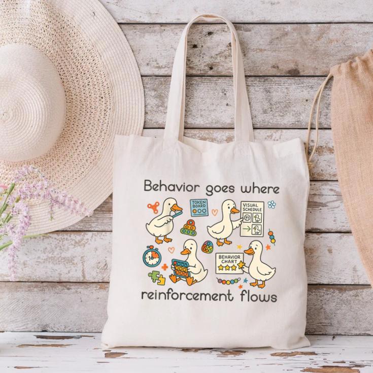 Behavior Analyst Silly Goose RBT ABA Therapy Sped Teacher Canvas Tote Bag, gift for family, gift for coworker Behavior Analyst Silly Goose RBT ABA Therapy Sped Teacher Canvas Tote Bag, gift for family, gift for coworker