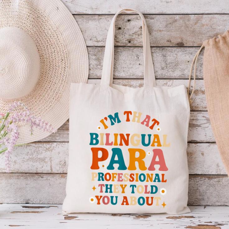 Bilingual Paraeducator Paraprofessional Parapro Teachers Canvas Tote Bag, gift for family, gift for coworker