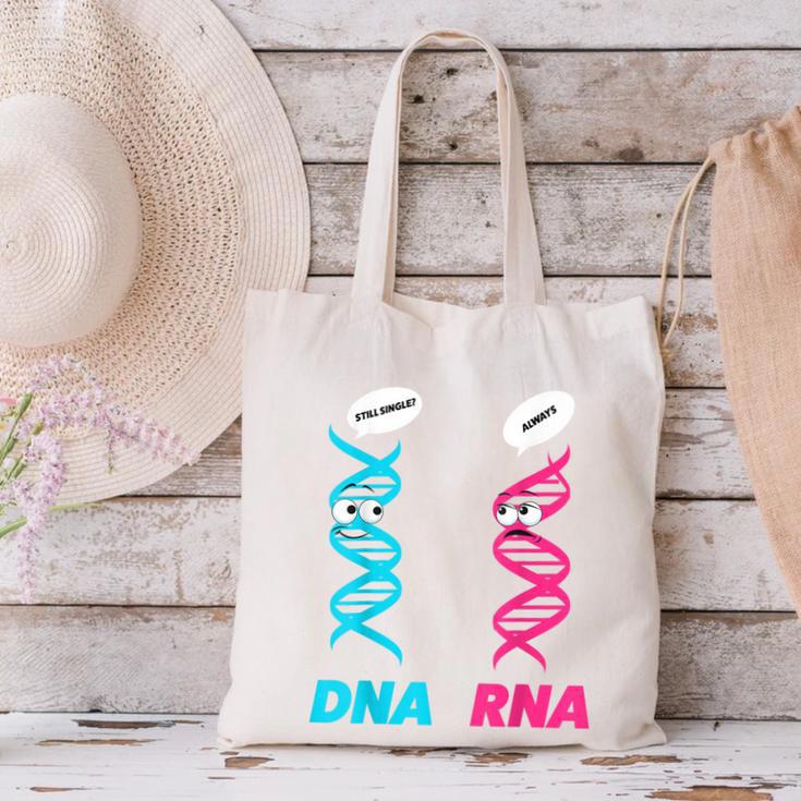 Biology Teacher DNA RNA Student Science Biologist Men Women Canvas Tote Bag, Science Teacher Tote Bags, gift for family, gift for coworker