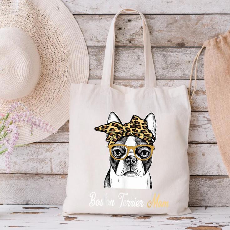 Birthday And Mother's Day -Boston Terrier Mom Canvas Tote Bag, gift for family, gift for coworker