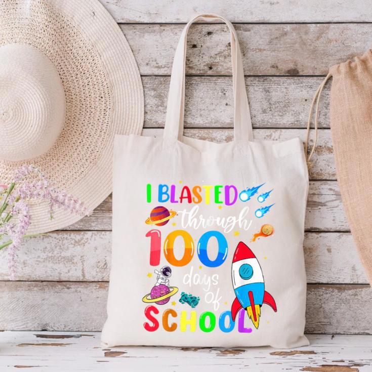 I Blasted Through 100 Days Of School 100th Day Teacher Kids Canvas Tote Bag, gift for family, gift for coworker I Blasted Through 100 Days Of School 100th Day Teacher Kids Canvas Tote Bag, gift for family, gift for coworker