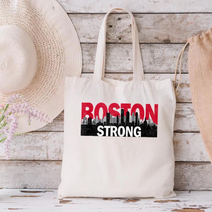 Boston Strong Logo Vintage Boston City Skyline Canvas Tote Bag, gift for family, gift for coworker