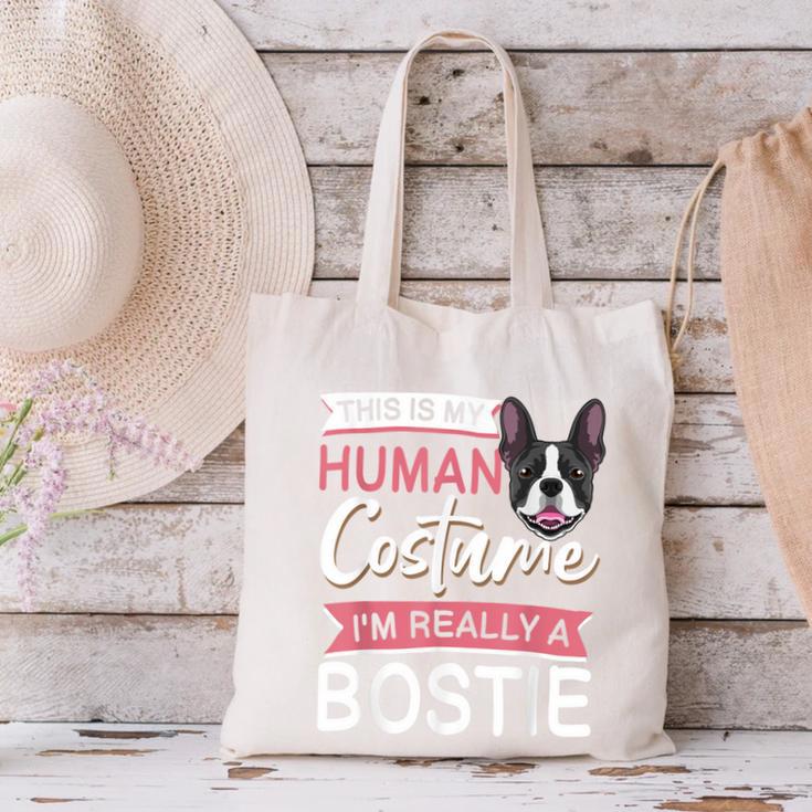 Boston Terrier Dog Bostie Halloween Costume Dog For Kids Canvas Tote Bag, Boston Terrier Halloween Tote Bags, gift for family, gift for coworker