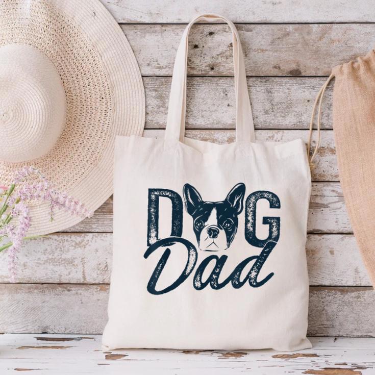 Boston Terrier Dog Dad Canvas Tote Bag, Boston Terrier Dad Tote Bags, gift for family, gift for coworker