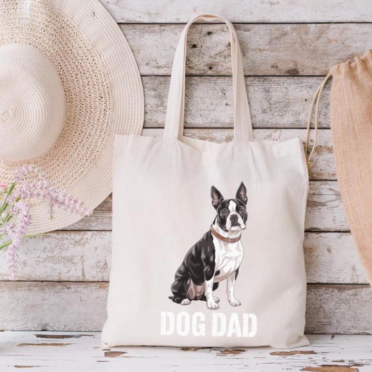Boston Terrier Dog Dad Boston Terrier Dog Lovers Canvas Tote Bag, Boston Terrier Dad Tote Bags, gift for family, gift for coworker