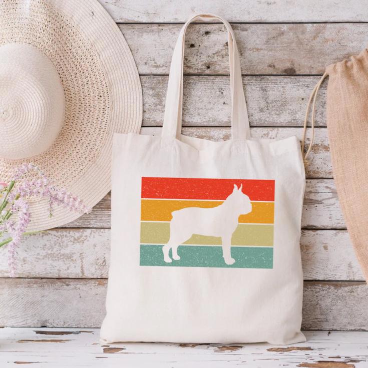 Boston Terrier Dog Lover Retro Vintage Cool For Dog Owner Canvas Tote Bag, gift for family, gift for coworker