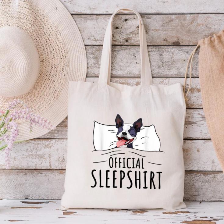 Boston Terrier Dog Lovers Sleepshirt Apparel Men Women Canvas Tote Bag, gift for family, gift for coworker