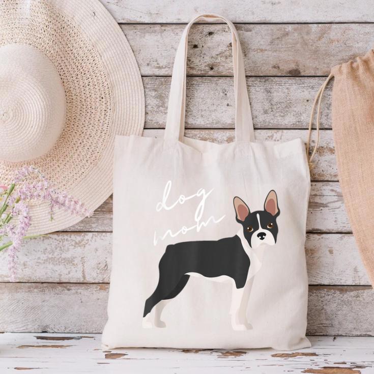 Boston Terrier Dog Mom Woman Women Canvas Tote Bag, Boston Terrier Mom Tote Bags, gift for family, gift for coworker