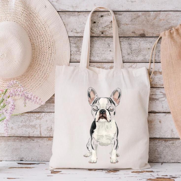 Boston Terrier Dog Motif Pet Art Boston Terrier For Men Women Kids Canvas Tote Bag, gift for family, gift for coworker