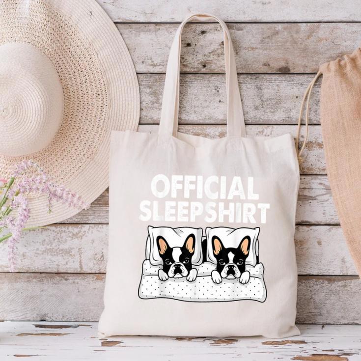 Boston Terrier Dog Official Sleep Pajamas Nightgown Canvas Tote Bag, gift for family, gift for coworker
