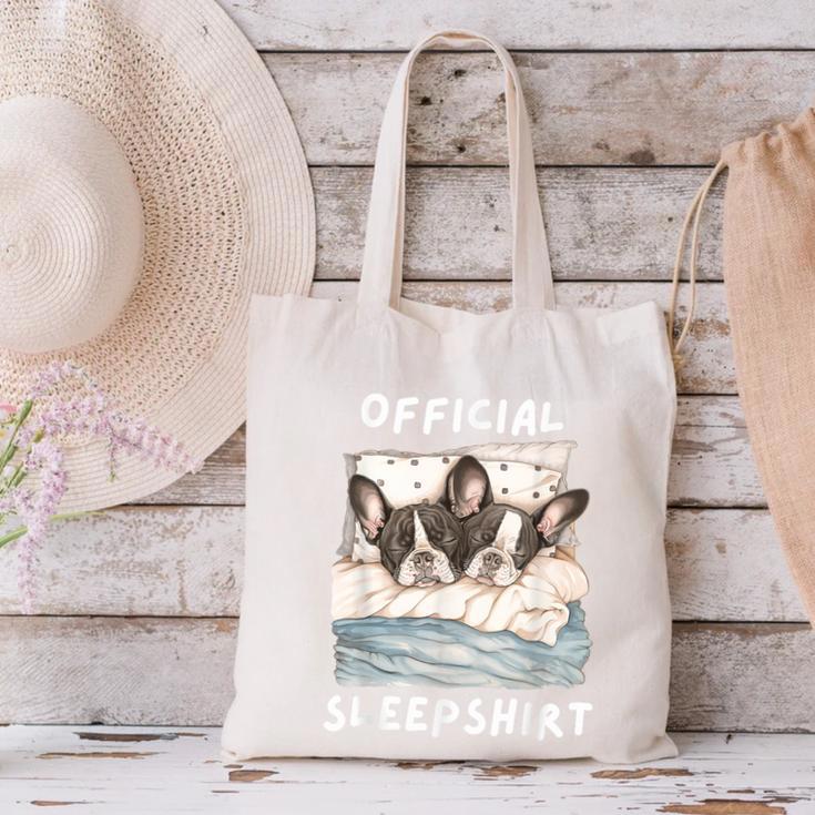 Boston Terrier Dog Official Sleepshirt Pajamas Nightgown Men Women Girls Kids Canvas Tote Bag, gift for family, gift for coworker