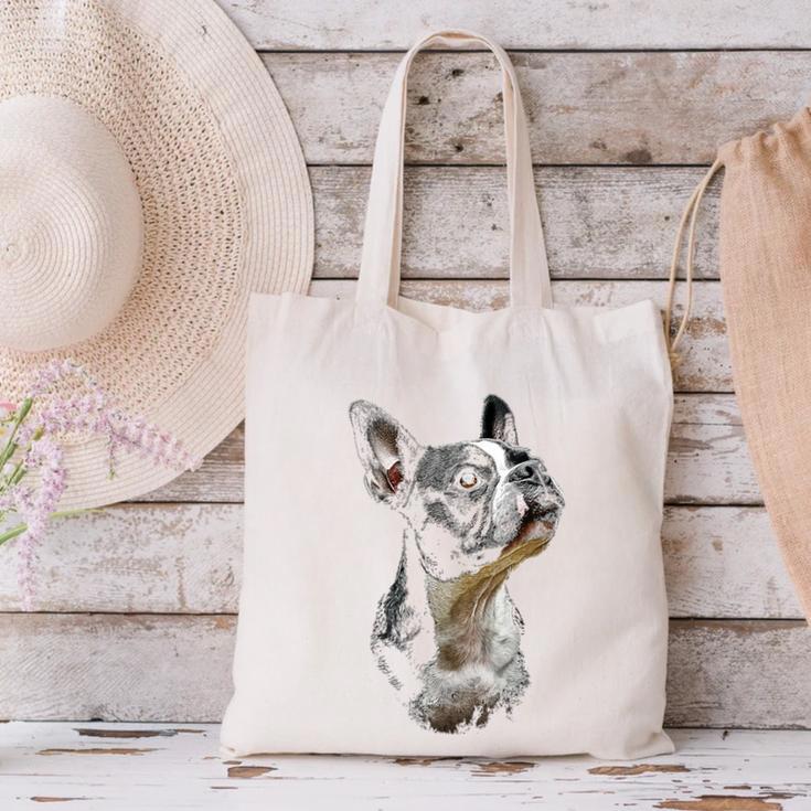 Boston Terrier Dog Graphic Pet Art Boston Terrier For Men Women Kids Canvas Tote Bag, gift for family, gift for coworker