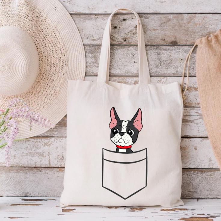 Boston Terrier Dog In The Pocket Boston Terrier For Men Women Girls Kids Canvas Tote Bag, gift for family, gift for coworker
