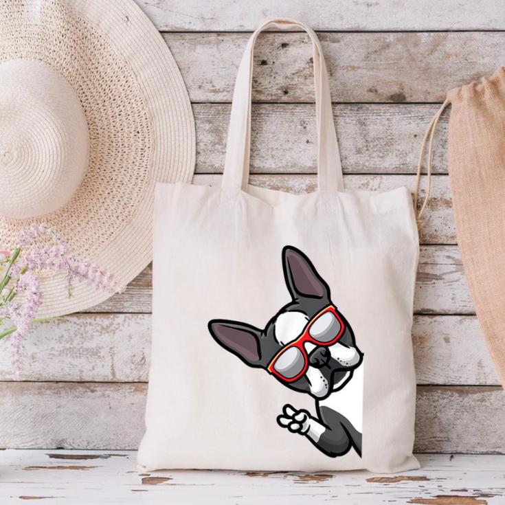 Boston Terrier Dog From Side Boston Bull Canvas Tote Bag, gift for family, gift for coworker