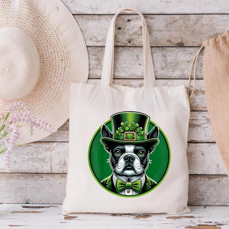 Boston Terrier Dog St Patricks Day Irish Pet Lover Men Women Kids Canvas Tote Bag, gift for family, gift for coworker