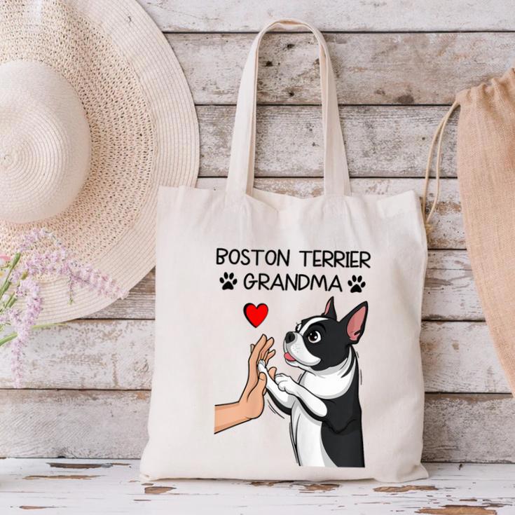 Boston Terrier Grandma Mother's Day Dog Mom Canvas Tote Bag, Boston Terrier Mom Tote Bags, gift for family, gift for coworker