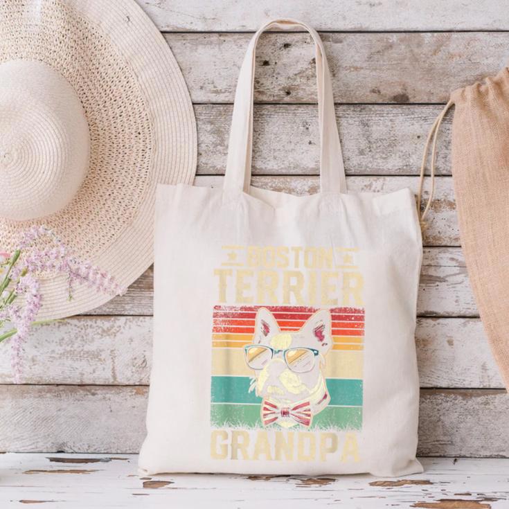 Boston Terrier Grandpa Dog Lover Father's Day Canvas Tote Bag, gift for family, gift for coworker