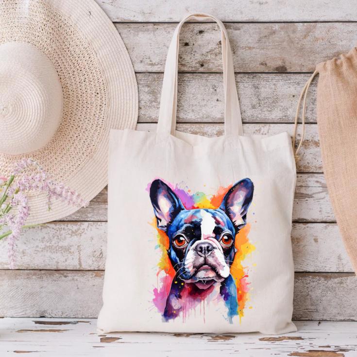 Boston Terrier Lover Pop Art Color Boston Terrier Dog For Men Women Girls Kids Canvas Tote Bag, gift for family, gift for coworker