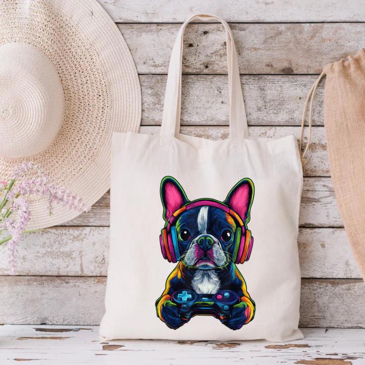 Boston Terrier Lovers Gaming Headphones Boston Terrier Canvas Tote Bag, gift for family, gift for coworker
