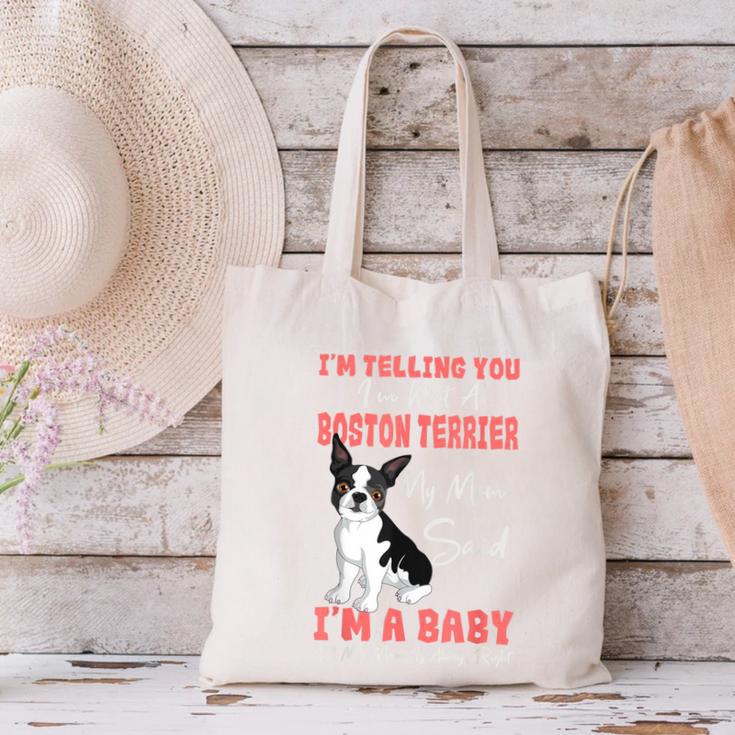 Boston Terrier Mom American Gentleman Dog Lover Mother's Day Canvas Tote Bag, Boston Terrier Mom Tote Bags, American Boston Terrier Tote Bags, gift for family, gift for coworker