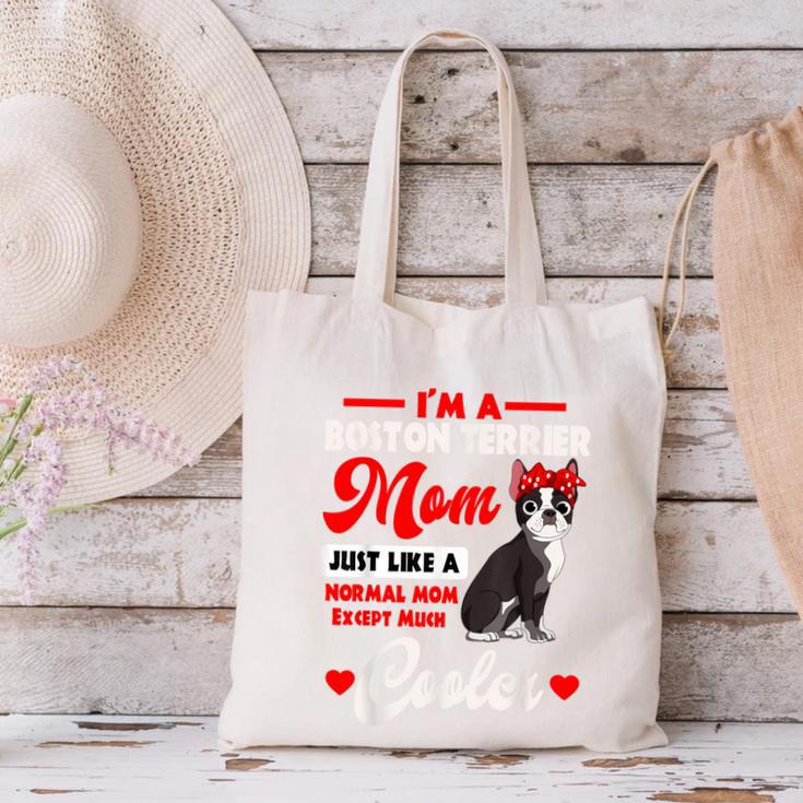 Boston Terrier Mom American Gentleman Dog Mother's Day Canvas Tote Bag, Boston Terrier Mom Tote Bags, American Boston Terrier Tote Bags, gift for family, gift for coworker
