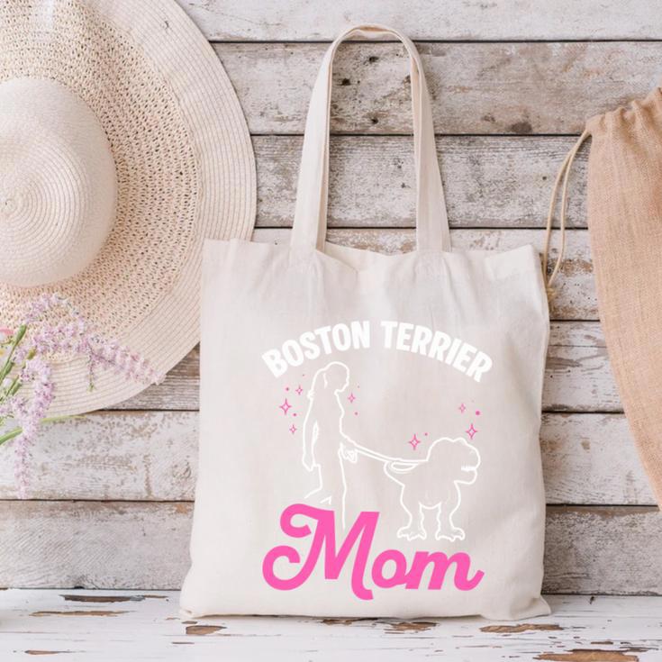 Boston Terrier Mom Canvas Tote Bag, Boston Terrier Mom Tote Bags, gift for family, gift for coworker