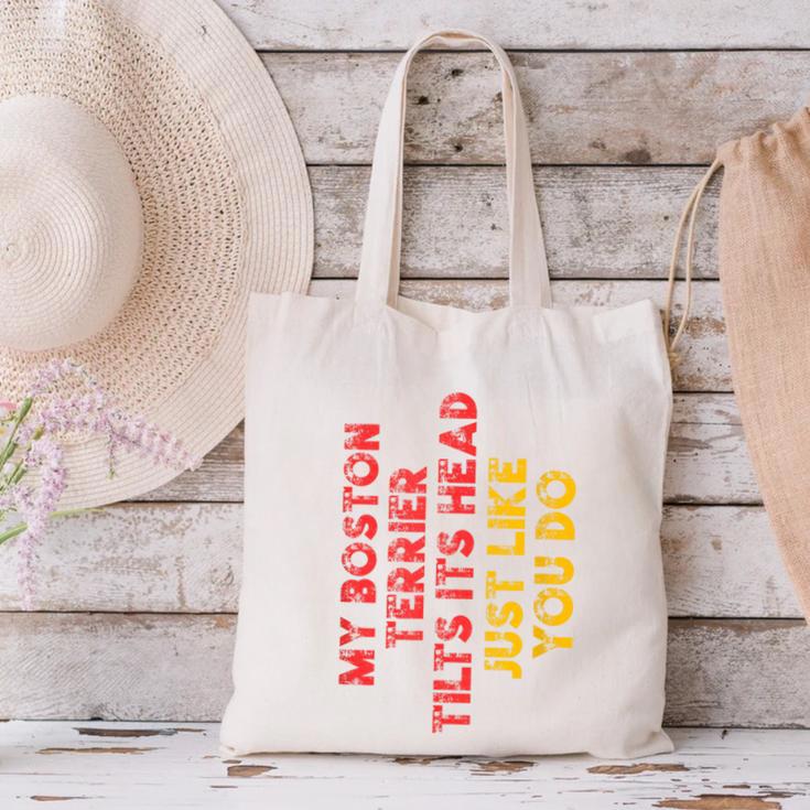 Boston Terrier Mom Dad Dog Lover Owner Women Men Canvas Tote Bag, Boston Terrier Mom Tote Bags, Boston Terrier Dad Tote Bags, gift for family, gift for coworker