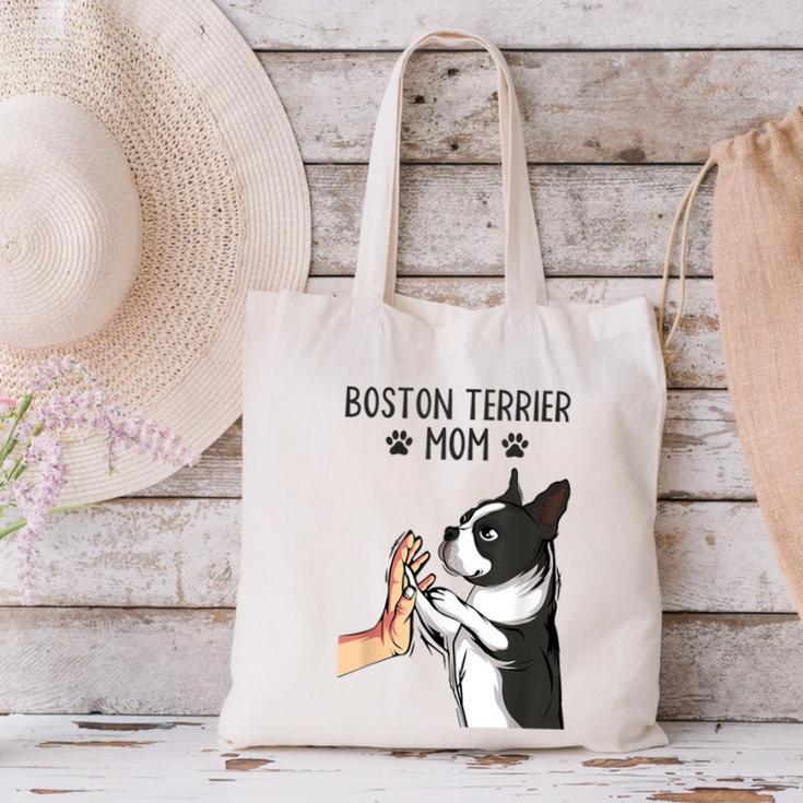 Boston Terrier Mom Dogs Mum Woman Canvas Tote Bag, Boston Terrier Mom Tote Bags, gift for family, gift for coworker