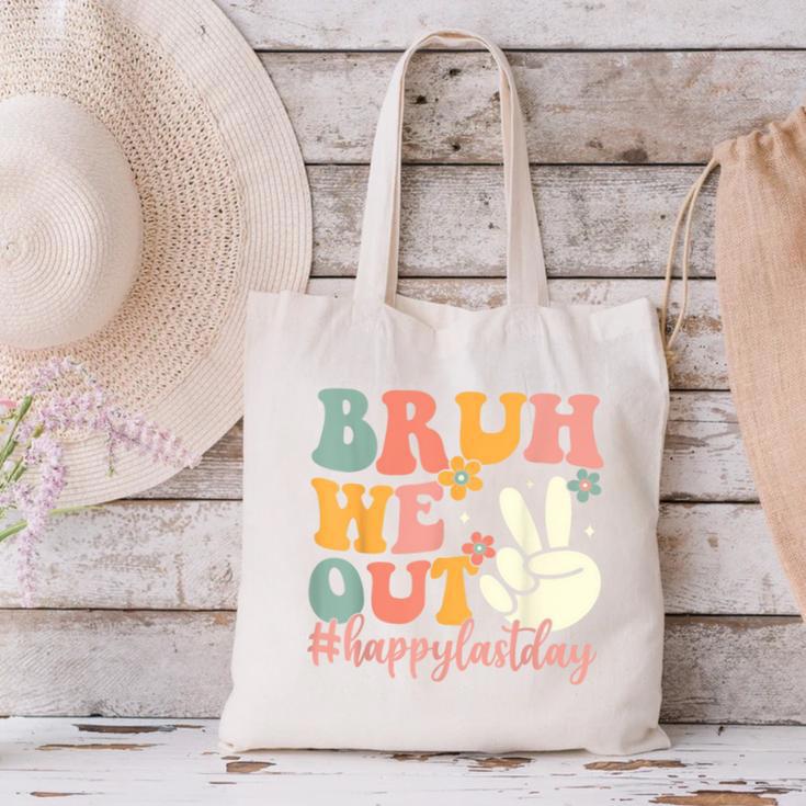 Bruh We Out Teacher Retro Last Day Of School Boys Girls Kids Canvas Tote Bag, gift for family, gift for coworker Bruh We Out Teacher Retro Last Day Of School Boys Girls Kids Canvas Tote Bag, gift for family, gift for coworker