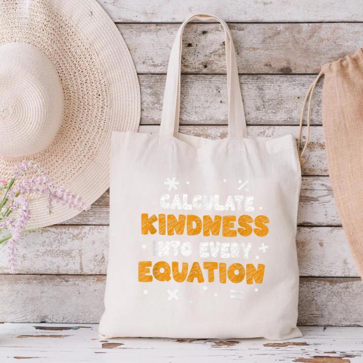 Calculate Kindness Into Every Equation Math Teacher School Canvas Tote Bag, gift for family, gift for coworker Calculate Kindness Into Every Equation Math Teacher School Canvas Tote Bag, gift for family, gift for coworker