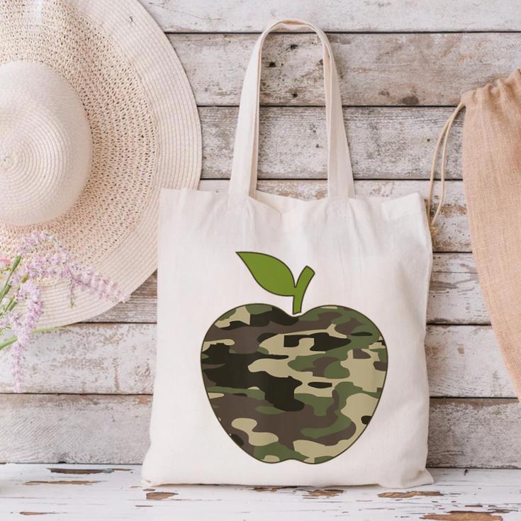 Camo Apple Camouflage Clothing School Student Camo Teacher Men Women Kids Canvas Tote Bag, gift for family, gift for coworker Camo Apple Camouflage Clothing School Student Camo Teacher Men Women Kids Canvas Tote Bag, gift for family, gift for coworker