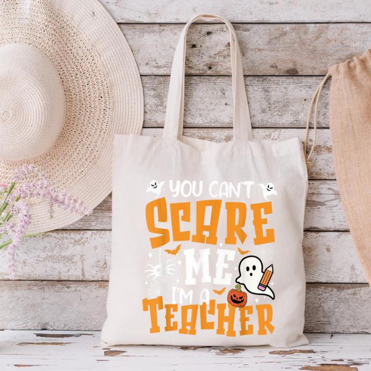 You Can't Scare Me I'm A Teacher Halloween Spooky Season Canvas Tote Bag, gift for family, gift for coworker You Can't Scare Me I'm A Teacher Halloween Spooky Season Canvas Tote Bag, gift for family, gift for coworker