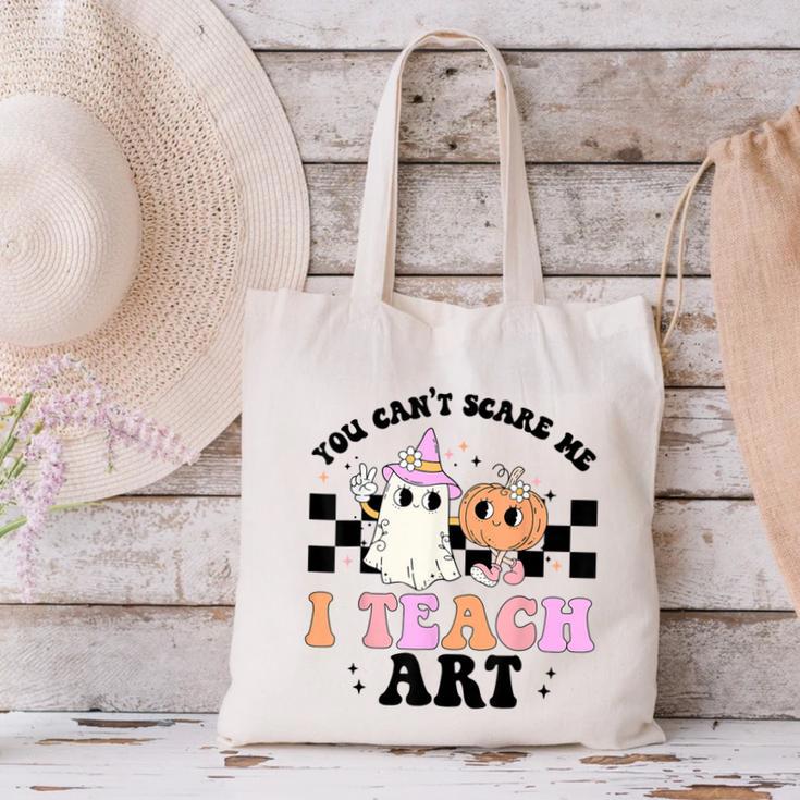 You Can't Scare Me I Teach Art Retro Teacher Ghost Halloween Canvas Tote Bag, gift for family, gift for coworker You Can't Scare Me I Teach Art Retro Teacher Ghost Halloween Canvas Tote Bag, gift for family, gift for coworker