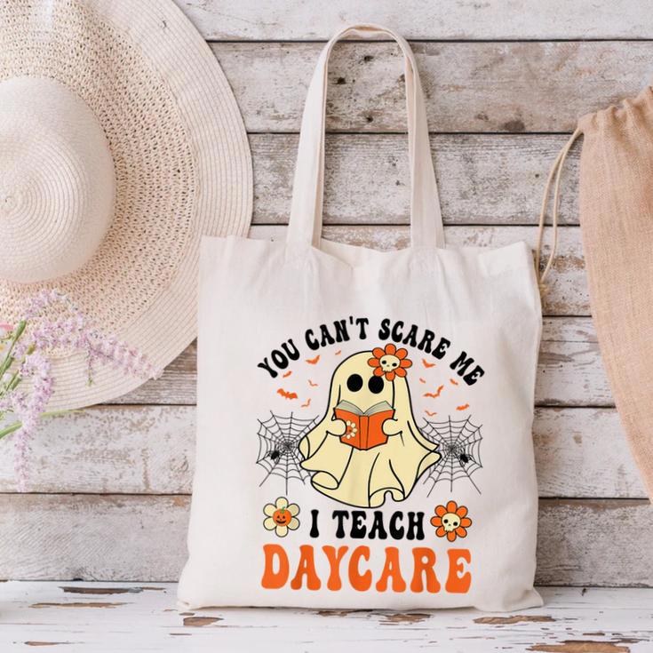 You Can't Scare Me I Teach Daycare Teacher Halloween Ghost Canvas Tote Bag, gift for family, gift for coworker You Can't Scare Me I Teach Daycare Teacher Halloween Ghost Canvas Tote Bag, gift for family, gift for coworker