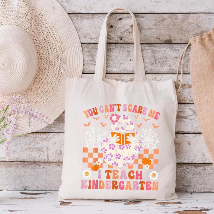 You Cant Scare Me I Teach Kindergarten Teacher Halloween Canvas Tote Bag, gift for family, gift for coworker You Cant Scare Me I Teach Kindergarten Teacher Halloween Canvas Tote Bag, gift for family, gift for coworker