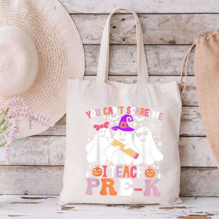 You Can't Scare Me I Teach Pre-k Halloween Teacher Canvas Tote Bag, gift for family, gift for coworker
