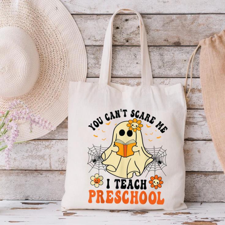 You Can't Scare Me I Teach Preschool Teacher Halloween Ghost Men Women Canvas Tote Bag, gift for family, gift for coworker