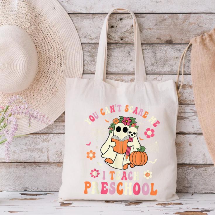 You Can't Scare Me I Teach Preschool Teacher Team Halloween Canvas Tote Bag, gift for family, gift for coworker You Can't Scare Me I Teach Preschool Teacher Team Halloween Canvas Tote Bag, gift for family, gift for coworker