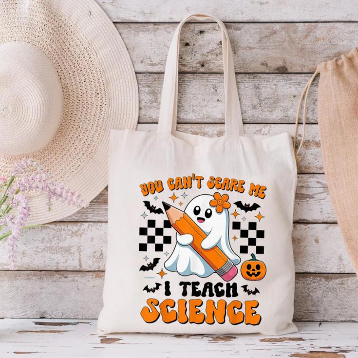 You Can't Scare Me I Teach Science Retro Teacher Halloween Canvas Tote Bag, Science Teacher Tote Bags, gift for family, gift for coworker You Can't Scare Me I Teach Science Retro Teacher Halloween Canvas Tote Bag, Science Teacher Tote Bags, gift for family, gift for coworker
