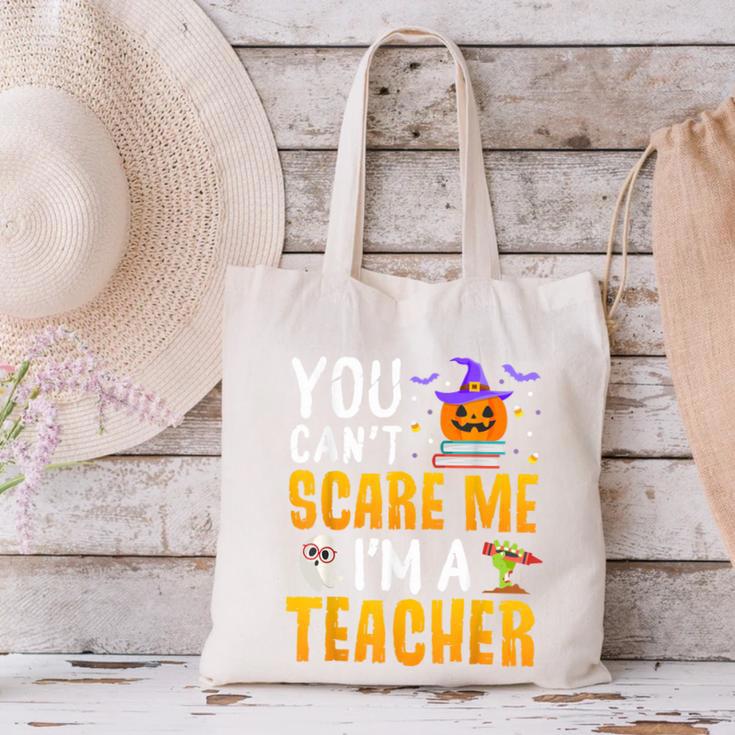 You Cant Scare Me Im A Teacher Halloween Trick Or Teach 2024 Canvas Tote Bag, gift for family, gift for coworker You Cant Scare Me Im A Teacher Halloween Trick Or Teach 2024 Canvas Tote Bag, gift for family, gift for coworker